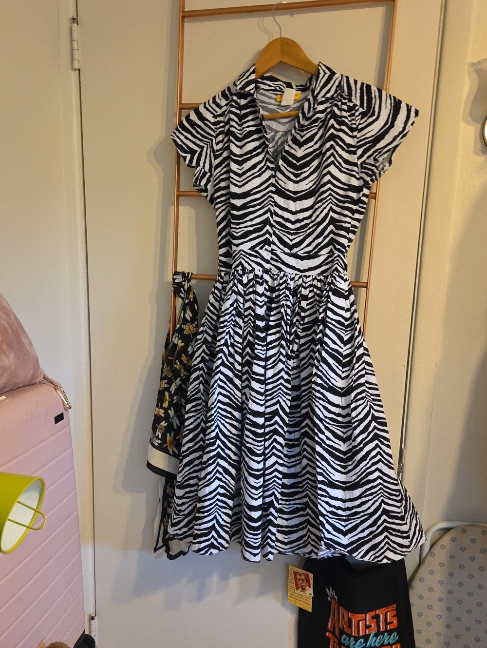 Bernie Dexter Black & White Zebra Print Kelly Dress